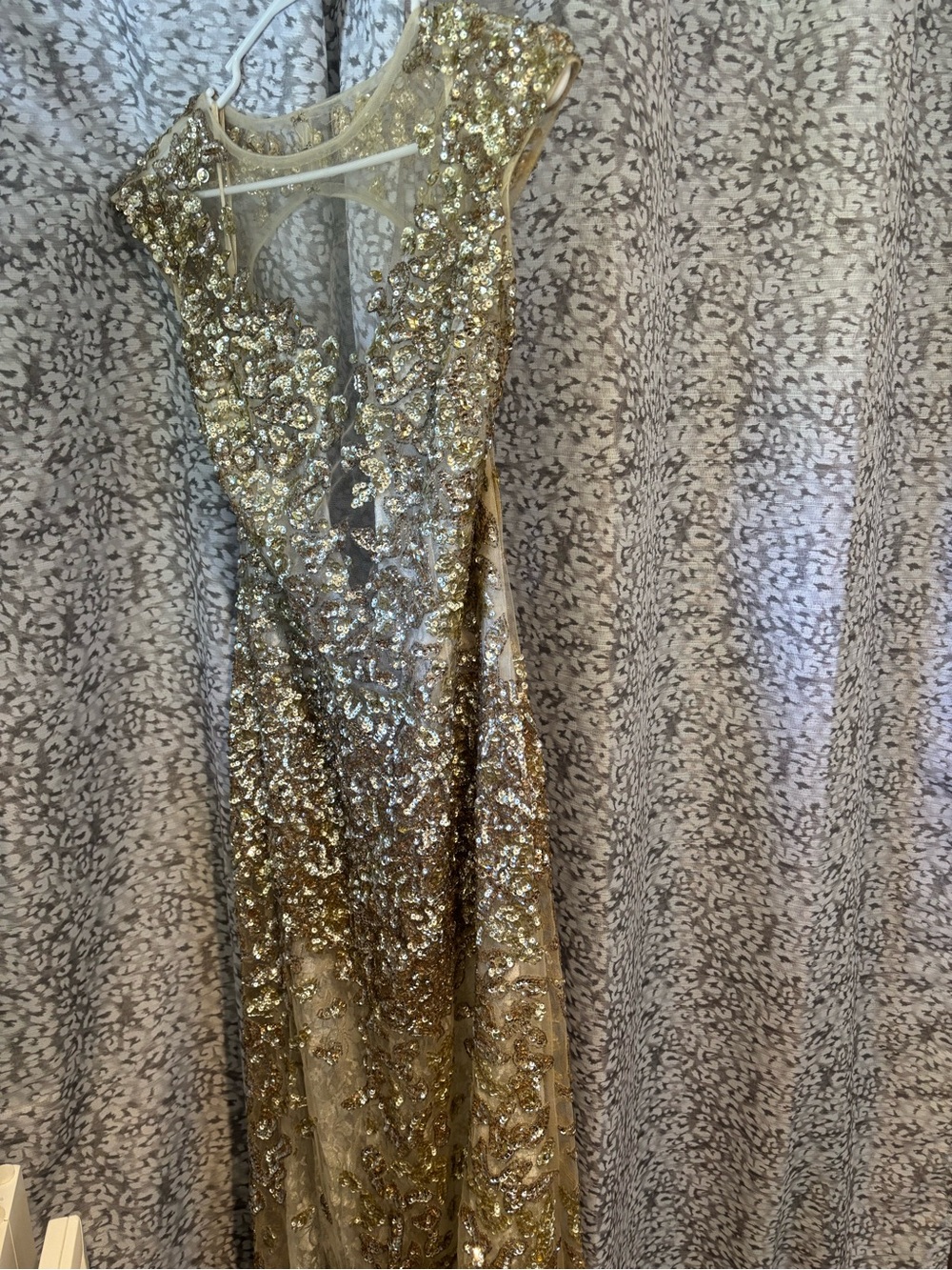 Gold Sequin Evening Gown - Elegant Sparkle Dress